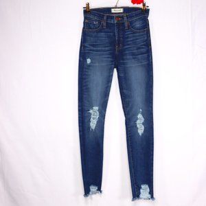 Madewell Jeans size 25 Blue High Rise Skinny Distressed Medium Wash